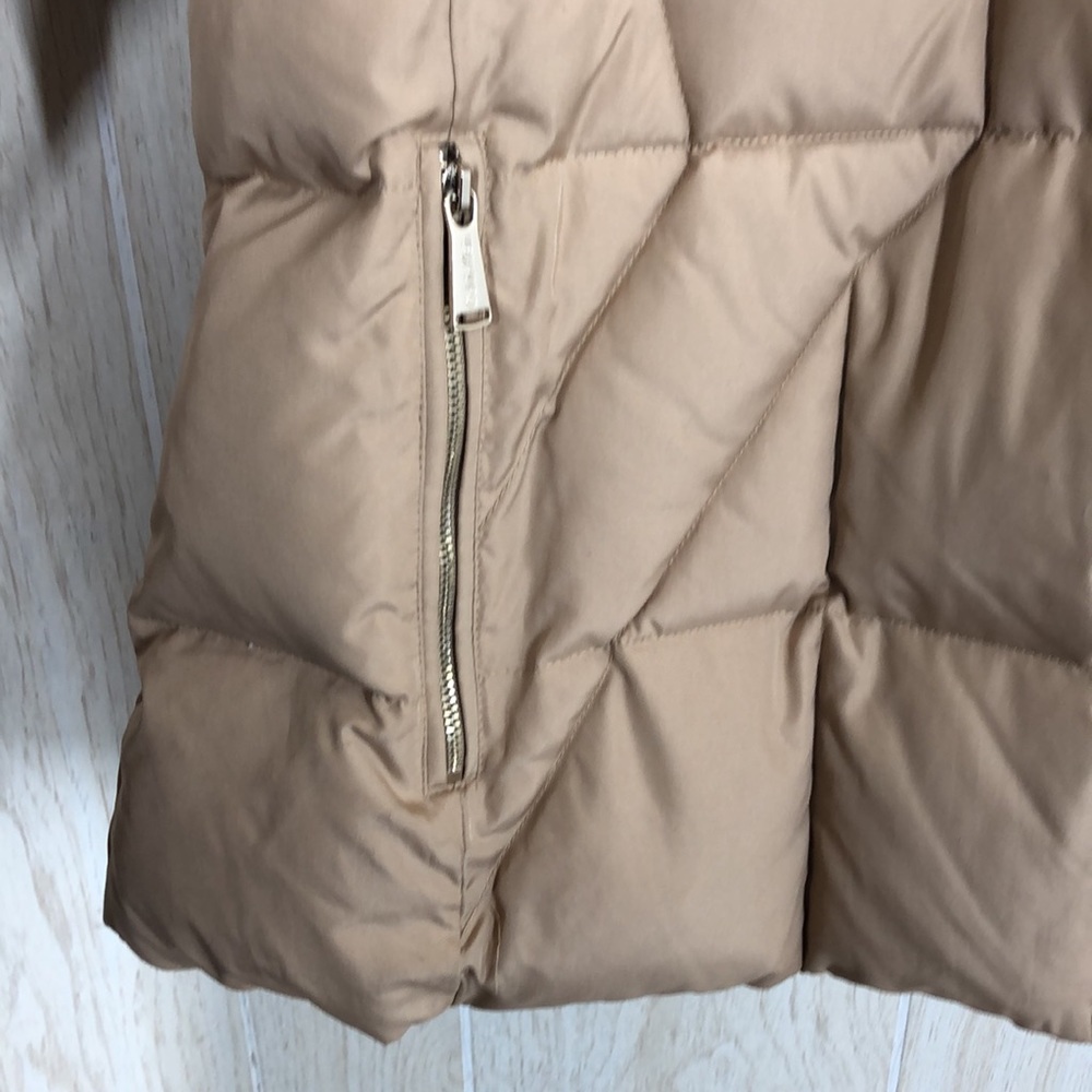 Calvin Klein Tan Down Puffer Faux Fur Hooded Jacket - Picture 6 of 11